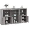 Image de vidaXL Buffet avec lumières LED sonoma gris 181,5x37x100 cm3209182
