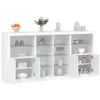Image de vidaXL Buffet avec lumiÃ¨res LED blanc 202x37x100 cm