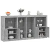Image de vidaXL Buffet avec lumières LED gris béton 202x37x100 cm