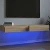 Image de Vidaxl Meubles Tv Avec Ãclairage Led 2 Pcs ChÃªne Sonoma 60x35x15,5 Cm