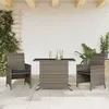 Image de Vidaxl Ensemble De Bistro 3 Pcs Avec Coussins Gris RÃ©sine TressÃ©e
