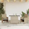 Image de vidaXL Ensemble de bistro 3 pcs coussins mélange beige résine tressée
