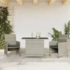 Image de vidaXL Ensemble de bistro 3 pcs et coussins gris clair résine tressée