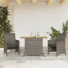 Image de vidaXL Ensemble de bistro 3 pcs avec coussins gris résine tressée