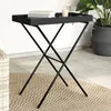 Image de vidaXL Vidaxl Table À Plateau Pliable Noir 65x40x75 Cm Résine Tressée