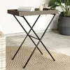 Image de vidaXL Table à plateau pliable gris 65x40x75 cm résine tressée365129
