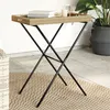 Image de Vidaxl Table Ã Plateau Pliable Beige 65x40x75 Cm RÃ©sine TressÃ©e