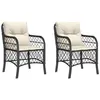 Image de vidaXL Chaises de jardin avec coussins lot de 2 noir résine tressée365152