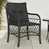 Image de vidaXL Chaises de jardin avec coussins lot de 2 noir résine tressée