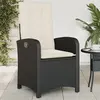 Image de vidaXL Chaise inclinable de jardin avec coussins noir résine tressée365160