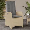 Image de vidaXL Chaise inclinable de jardin coussins mélange beige poly rotin365165