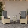 Image de vidaXL Chaises inclinables jardin lot de 2 et coussins résine tressée365173
