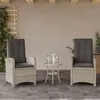 Image de vidaXL Chaises inclinables jardin lot de 2 et coussins résine tressée365174