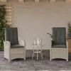Image de vidaXL Vidaxl Chaises Inclinables Jardin Lot De 2 Et Coussins Résine Tressée