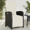 Image de vidaXL Vidaxl Chaise Inclinable De Jardin Et Repose-Pied Noir Résine Tressée