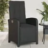 Image de vidaXL Chaise inclinable de jardin et repose-pied noir résine tressée365185