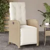 Image de vidaXL Chaise inclinable de jardin et repose-pied beige résine tressée365188