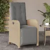 Image de vidaXL Chaise inclinable de jardin et repose-pied mélange beige rotin365189