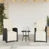 Image de Vidaxl Chaises Inclinables De Jardin Lot De 2 Repose-Pied Noir Rotin