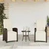 Image de vidaXL Chaises inclinables de jardin lot de 2 avec repose-pied rotin365194