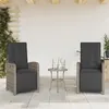 Image de vidaXL Chaises inclinables de jardin lot de 2 et repose-pied rotin365195