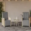 Image de vidaXL Chaises inclinables de jardin lot de 2 avec repose-pied rotin365197