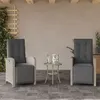 Image de vidaXL Chaises inclinables de jardin lot de 2 avec repose-pied rotin