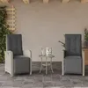 Image de Vidaxl Chaises Inclinables De Jardin Lot De 2 Avec Repose-Pied Rotin