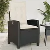 Image de vidaXL Chaise inclinable de jardin avec coussins noir résine tressée