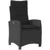 Image de vidaXL Vidaxl Chaise Inclinable De Jardin Avec Coussins Noir Résine Tressée