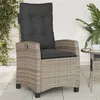 Image de vidaXL Chaise inclinable de jardin avec coussins gris résine tressée365211