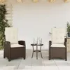 Image de vidaXL Chaises inclinables de jardin lot de 2 et coussins marron rotin365218
