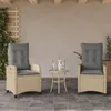 Image de Vidaxl Chaises Inclinables Jardin Lot De 2 Et Coussins RÃ©sine TressÃ©e