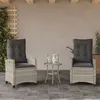 Image de vidaXL Chaises inclinables jardin lot de 2 et coussins résine tressée