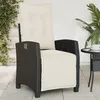 Image de Vidaxl Chaise Inclinable De Jardin Et Repose-Pied Noir RÃ©sine TressÃ©e