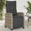 Image de vidaXL Chaise inclinable de jardin et repose-pied gris résine tressée365235
