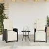 Image de Vidaxl Chaises Inclinables De Jardin Lot De 2 Repose-Pied Noir Rotin