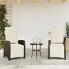 Image de vidaXL Chaises inclinables de jardin lot de 2 avec repose-pied rotin365242