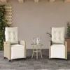 Image de vidaXL Chaises inclinables de jardin lot de 2 avec repose-pied rotin365244
