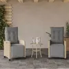 Image de vidaXL Chaises inclinables de jardin lot de 2 avec repose-pied rotin365245