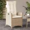 Image de Vidaxl Chaise Inclinable De Jardin Avec Coussins Beige RÃ©sine TressÃ©e