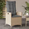 Image de Vidaxl Chaise Inclinable De Jardin Coussins MÃ©lange Beige Poly Rotin