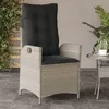 Image de vidaXL Chaise inclinable de jardin coussins gris clair résine tressée365262