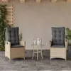 Image de vidaXL Chaises inclinables jardin lot de 2 et coussins résine tressée365269