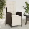 Image de vidaXL Chaise inclinable de jardin repose-pied marron résine tressée365282
