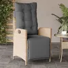 Image de vidaXL Chaise inclinable de jardin et repose-pied mélange beige rotin365285