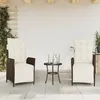 Image de vidaXL Chaises inclinables de jardin lot de 2 avec repose-pied rotin