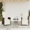 Image de Vidaxl Chaises Inclinables De Jardin Lot De 2 Avec Repose-Pied Rotin