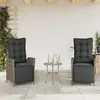 Image de Vidaxl Chaises Inclinables De Jardin Lot De 2 Et Repose-Pied Rotin