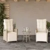 Image de vidaXL Chaises inclinables de jardin lot de 2 avec repose-pied rotin
